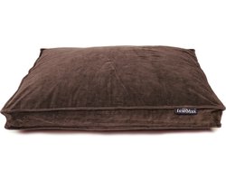 Lex & Max Royal Velvet - hondenkussen - Boxbed - Chocolate - 90x65cm