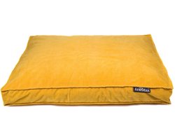 Lex & Max Royal Velvet - hondenkussen - Boxbed - Geel - 75x50cm