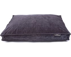 Lex & Max Royal Velvet - hondenkussen - Boxbed - Grijs - 90x65cm