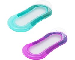 Lexium Tanning bed – Tanning pool – Opblaasbaar luchtbed – Zwembadmatras met rugleuning – Zwembad ligbed volwassenen – Drijvend luchtbed – Pool float – Opblaasbare tanning lounger – Luchtbed met bekerhouder –