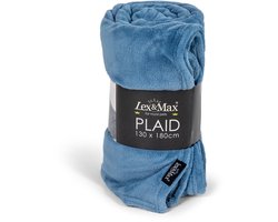 Lex&Max - Fleece plaid - 130x180cm - Fadedblue