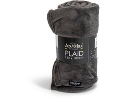 Lex&Max - Fleece plaid - 130x180cm - Grijs