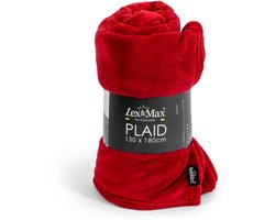 Lex&Max - Fleece plaid - 130x180cm - Rood