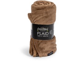 Lex&Max - Fleece plaid - 130x180cm - Taupe