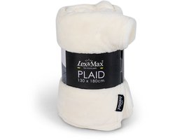 Lex&Max - Fleece plaid - 130x180cm - Wit