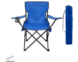 Lexorion Campingstoel - Kampeerstoel - Opvouwbaar Campingstoel - Strandstoel - Draagvermogen 120 kg - Klapstoel - Vouwstoel - Camping - Kamperen - Visstoel - Klapstoelen - Festival Stoel - Blauw