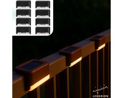 Lexorion LED Wandlampjes op Zonne Energie - 8 stuks - Zwart