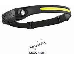 Lexorion Lumos - Hoofdlamp - Oplaadbare LED Hoofdlamp – 6 Lichtstanden – 1000 Lumen – Bewegingssensor – Lichtgewicht & Waterdicht – Voor Kamperen, Wandelen en Klussen