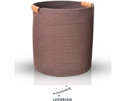 Lexorion Natura - Opbergmand - Katoenen Opbergmand - Bruin - Maat XL - 40x35 cm - Speelgoedmand & Badkamer Opberger - Milieuvriendelijke