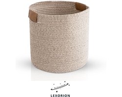 Lexorion Natura - Opbergmand - Katoenen Opbergmand - Lichtbruin - Maat XL - 40x35 cm - Speelgoedmand & Badkamer Opberger - Milieuvriendelijke