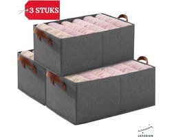 Lexorion Opbergmand – Kleding Kast Organizer – Grote Mand met handvatten – Speelgoedmand – Kastorganizer – Decoratief en Functioneel – Opvouwbare Mand voor Kinderkamer, Badkamer, Woonkamer – 47x27x20 cm – Antraciet