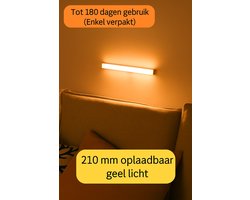 Lexorion SmartSense - LED Wandlamp 210mm – Set van 2 – Kastverlichting - Bewegingssensor - Oplaadbaar via USB - Warm Licht - Draadloos - Nachtlamp voor Binnengebruik