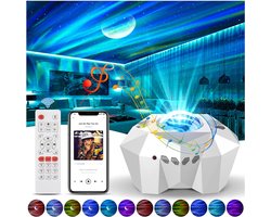 Lexorion - Sterrenhemel projector en Luidspreker - Bluetooh Sterrenhemel lamp - Sterren hemel projector - Cadeau voor Kinderen, Mannen, Vrouwen, Baby - Noorden lichten - Nachtlamp - Sfeerlamp - Discolamp - Wit