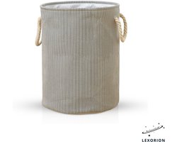 Lexorion Terra - Wasmand - Wasmand Inklapbaar - Opvouwbare Wasmanden - 35 cm x 40 cm – Stijlvolle en Ruimtebesparende Wasmand voor Optimale Wasorganisatie - Engelse Stijl Wasmanden