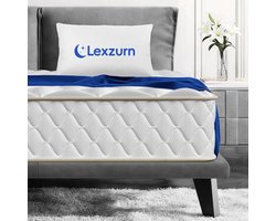 Lexzurn Matras 90 x 200 cm - 22cm - Pocketvering Matras - 7-Zones - Orthopedisch - Afritsbaar en wasbaar hoeslaken - Anti-Allergie - Traagschuim - Gemiddelde Stevigheid