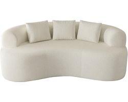 Lexzurn Zitbank 168 X 90 X 67 Cm - Extra Diepe Zitting Met Dikke Kussens - Voor Compacte Woonkamer - Ergonomisch ontwerp - Chenille - Beige