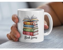 Lezers Mok, Stapel Boeken Mok, Cadeau Voor Boekenwurmen, Boeken Stapel Kunst, Boekliefhebber Cadeau, Lezen Mok, Geleerde Mok
