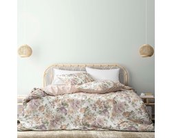 L&G - %100 Katoen Dekbedovertrekset - Eenpersoons - 1 x 140x200 cm dekbedovertrek + 1 x kussensloop 60x70 cm - Beddengoedset - Bedovertrek - Melinda Iris