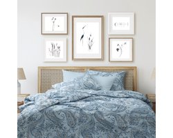 L&G - %100 Katoen Dekbedovertrekset - Eenpersoons - 1 x 140x200 cm dekbedovertrek + 1 x kussensloop 60x70 cm - Beddengoedset - Bedovertrek - Mitra Storm