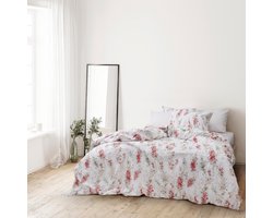 L&G - %100 Katoen Dekbedovertrekset - Eenpersoons - 1 x 140x200 cm dekbedovertrek + 1 x kussensloop 60x70 cm - Beddengoedset - Bedovertrek - Pelen Red