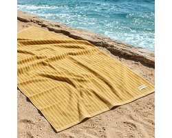 L&G - %100 Katoen Strandlaken 90x180 cm - Badlaken - Reishanddoek - Saunadoek - strandhanddoek - Sneldrogende Badhanddoek - Geel