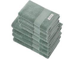 L&G - Badhanddoeken Set - 8 delig - 4 Handdoeken 50x100 cm & 4 Badhanddoeken 70x140 cm - 100% Katoen - Badhanddoeken Groen - Towel - Handdoek Groen - Vintage green