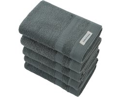L&G - Handdoek Set - 5-delig - 5 Handdoeken 50x100 cm - 100% Katoen - Groene Handdoek - Gastendoekjes - Army Green