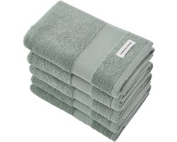 L&G - Handdoeken - 5 delig - 5 Badhanddoeken 50x100 cm - 100% Katoen - Groen Handdoek - Vintage Green
