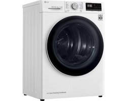 LG RH80V9AV4N warmtepompdroger 8 kg met Dual Inverter Heat Pump voor sneller en energiezuinig drogen, Auto Cleaning Condenser voor duurzaam rendement en ThinQ slimme bediening. Energieklasse A+++