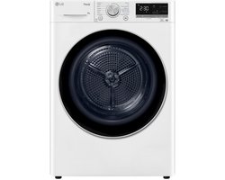 LG RH90V9AV3N warmtepompdroger 9 kg met Dual Inverter Heat Pump voor sneller en energiezuinig drogen - Sensor Dry stopt automatisch bij droog - Auto Cleaning Condenser en ThinQ slimme bediening. Energieklasse A+++