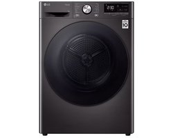 LG RH90V9ZVEN warmtepompdroger 9kg Zwart - Zelfreinigende condensor - Dual Inverter Heat Pump voor energiezuinig en zorgvuldig drogen - Eco Hybrid, sneller drogen of extra energiebesparing. Energieklasse A+++