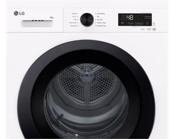 LG RHX1009NWK warmtepompdroger 9 kg met zelfreinigende condensor voor blijvend optimale prestaties, Sensor Dry voor nauwkeurig en zuinig drogen, Dual Lint Filter voor betere pluisopvang, ThinQ slimme bediening en energiezuinige warmtepomptechnologie