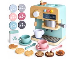 LiasToys Houten Koffiezetapparaat Speelgoed – Koffiemachine met Accessoires – Speelkeuken – Vanaf 3 Jaar
