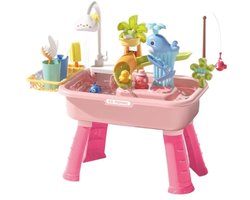 LiasToys roze watertafel - Met 23-delig accessoireset - Waterspeelgoed voor kind - Activiteitentafel met water voor de tuin / buiten