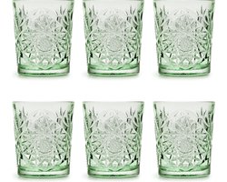 Libbey Drinkglas Hobstar Ebony Green – 355 ml/ 35,5 cl - 6 stuks - vintage design - vaatwasserbestendig - hoge kwaliteit