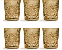 Libbey Drinkglas Hobstar - Oker - 355 ml / 35,5 cl - 6 Stuks - Vintage design - Vaatwasserbestendig - Hoge kwaliteit
