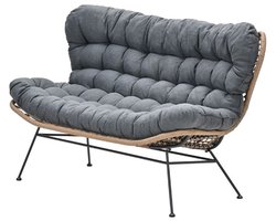 Libelle 2-zits bank - natural rotan - mystic grey