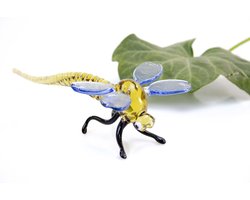 Libelle Glascadeau Mondgeblazen Glas Sculptuur 15x5 cm