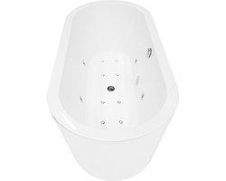 Libero Ovaal Vrijstaande Whirlpool Ligbad Met Massagestraal Luchtbellen Verlichting 170x80cm Wit