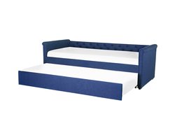 LIBOURNE - Onderschuifbed - Marineblauw - 80 x 200 cm - Polyester