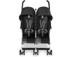 Licht Compact En Eenvoudig Te Manoeuvreren Twin Triumph Buggy - Past Door Gewone Deurkozijnen - Met Onafhankelijk Uittrekbare Kappen - Verstelbare Stoelen - Koolzwart Duo kinderwagen
