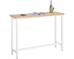 Licht Eiken Bartafel/Bistrotafel: Hoge Eettafel met Stijlvol Metalen Frame en Duurzaam MDF Tafelblad.