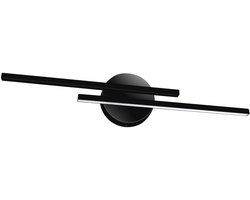 Licht-Erlebnisse - Nadia - LED - Wandlamp - IP44 - 4100K - 780lm - van - Staal kunststof - in - Zwart - Wandlamp Badkamer