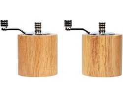 Licht Hout Zout En Peper Molen Grinder Set - Keuken Spice Shaker Met Keramische Maalwerk