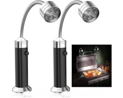 Licht - Noodlamp - BBQ verlichting - Noodlamp bij stroomuitval - Kampeerlamp - Noodpakket Lamp - Grillverlichting - Buiten verlichting - Magnetische verlichtingsset - Verstelbare lamp - Werkt op batterijen - Voor buiten - Voor barbecue - Voor thuis
