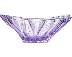 Licht PAARSE kristallen schaal PLANTICA Amethyst - Bohemia Kristal - luxe fruitschaal amethist - 33 cm