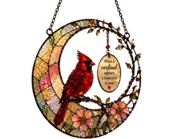 Licht Vanger - Kleurrijk Ornament - Woondecoratie - Acryl Kardinaal Design - 20x20cm - Rood