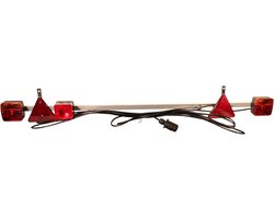 Lichtbalk metaal verstelbaar 1400-2100mm 750cm 7-polige stekker - Verlichtingsbalk aanhangwagen - Verlichting set - Novio