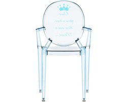 Lichtblauwe kinderstoel van polycarbonaat, 37 x 40 x 63 cm