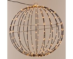 Lichtbol - Metaal met timer - Warm licht - 40 cm - Kerstversiering